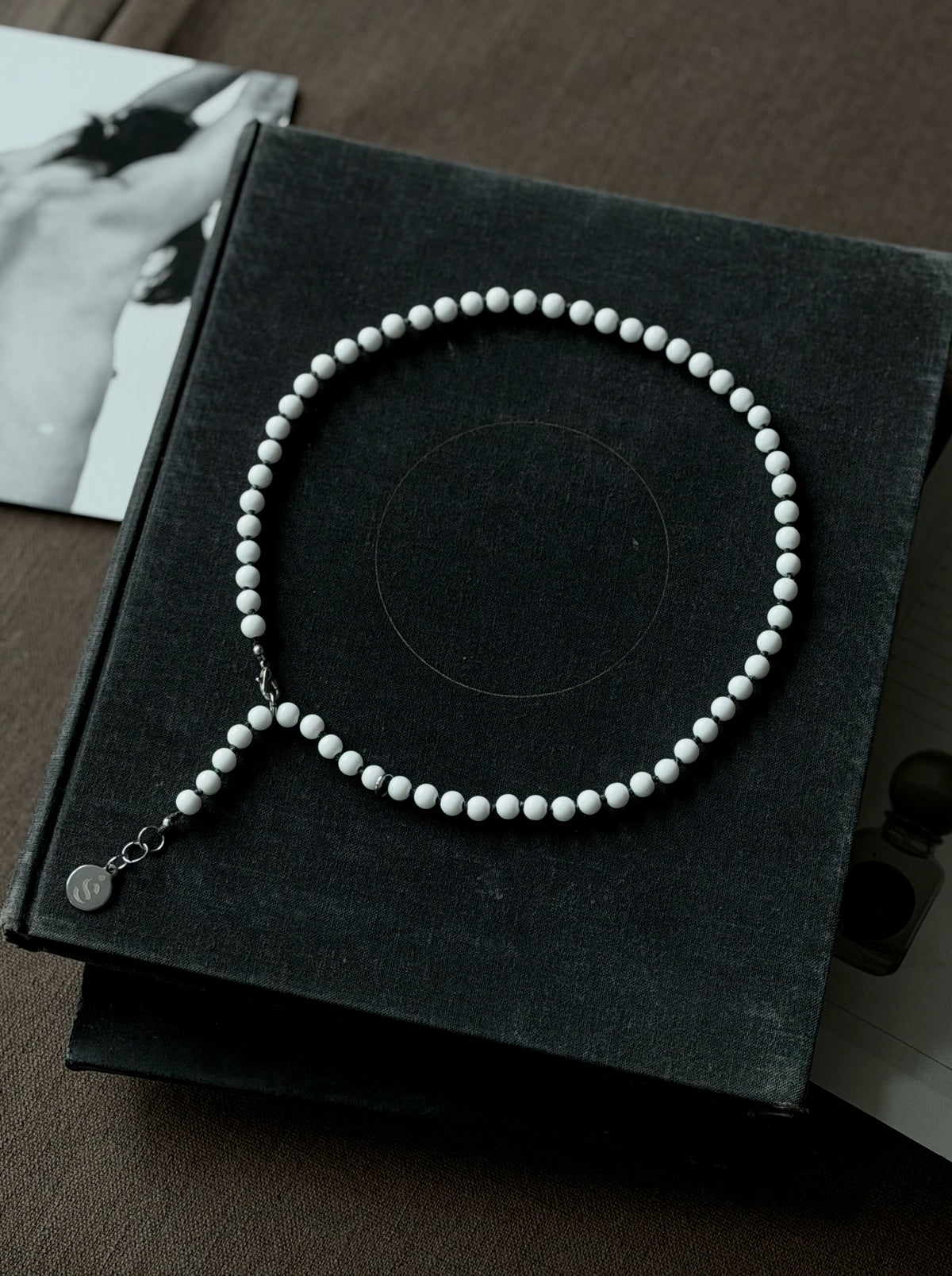 WHITE JADE MALA NECKLACE — view 6