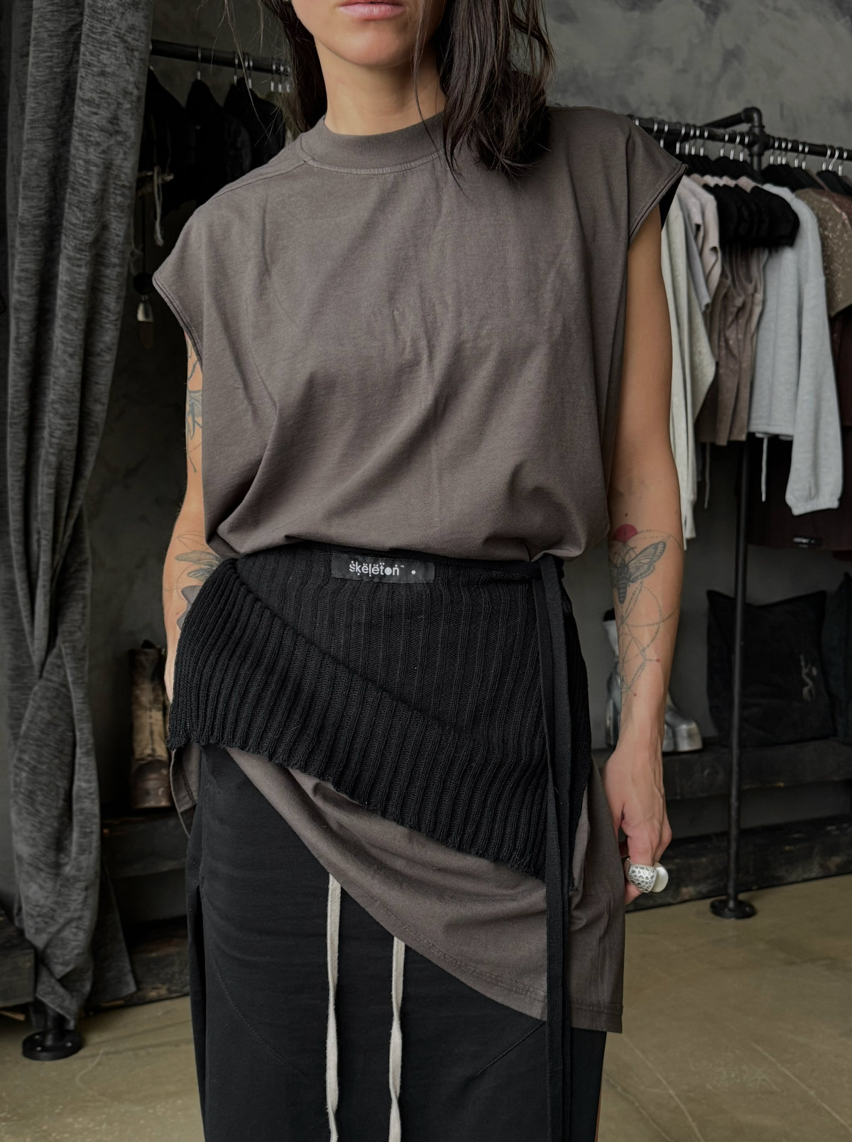 COTTON APRON  BLACK (mini) — view 2